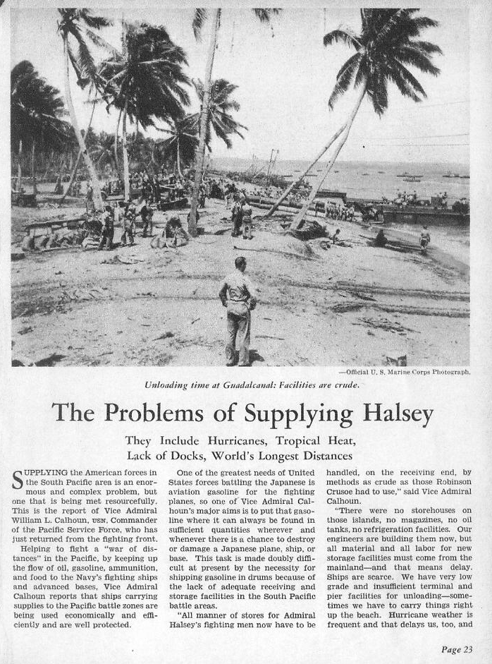 The Problems of Supplying Halsey — p.23