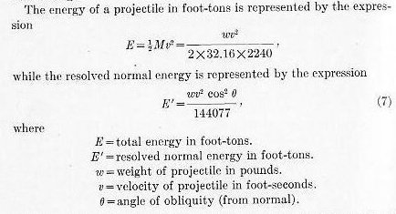 Class B armor resolved normal energy formula (7)