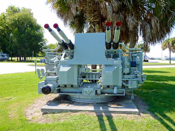 40mm Bofors quad mount at the entrance to Patriots Point, front view