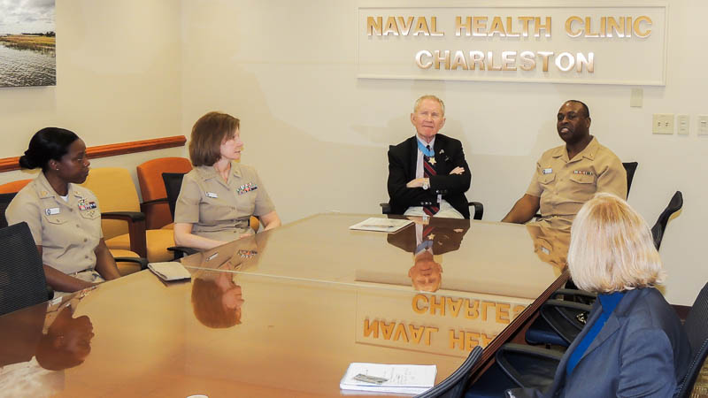 Clinic Brief — General Livingston being briefed by staff