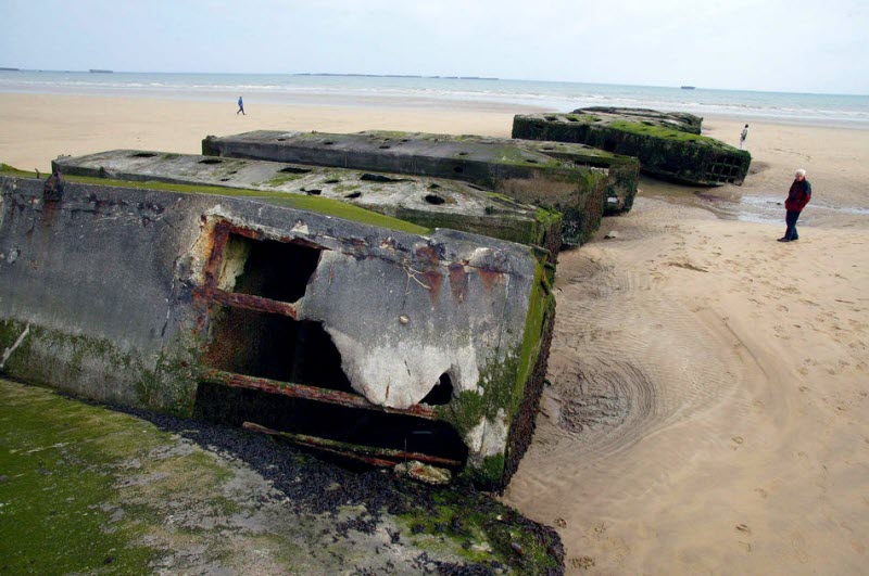 Remains of Mulberry dock at Arromanches Normandy