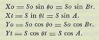 Table of symbols: Yo, Yt, Xo, Xt — components of own-ship and target velocity along and across the line of sight