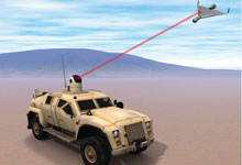 GBAD laser weapon system on Humvee
