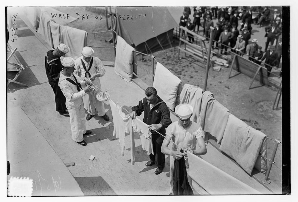 Clothes line on USS Recruit
