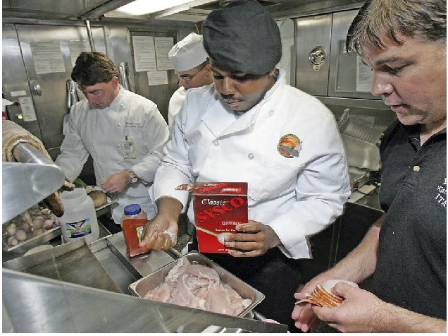USS Virginia galley kitchen