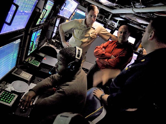 USS Virginia command center — spacious layout