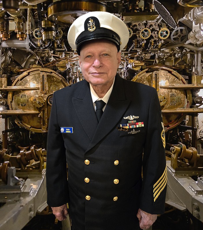 Senior Chief Sid Busch aboard the USS Clamagore at Patriots Point