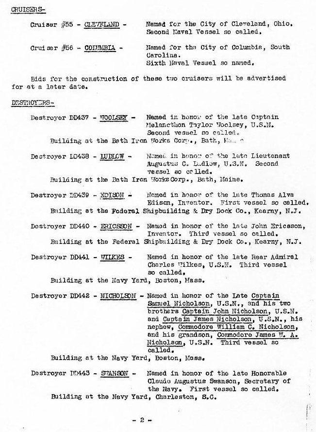 New US Navy ships announcement July 1939 p.2
