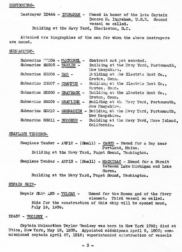 New US Navy ships announcement July 1939 p.3
