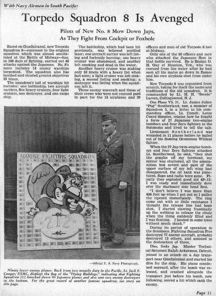 Torpedo Squadron 8 Is Avenged — All Hands Magazine, May 1943, p.1