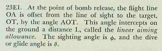 Equation &mdash; the linear aiming allowance L in dive or glide bombing