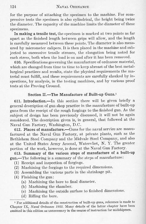 Naval Ordnance 1937, Chapter VI: Construction of Naval Guns — p. 124