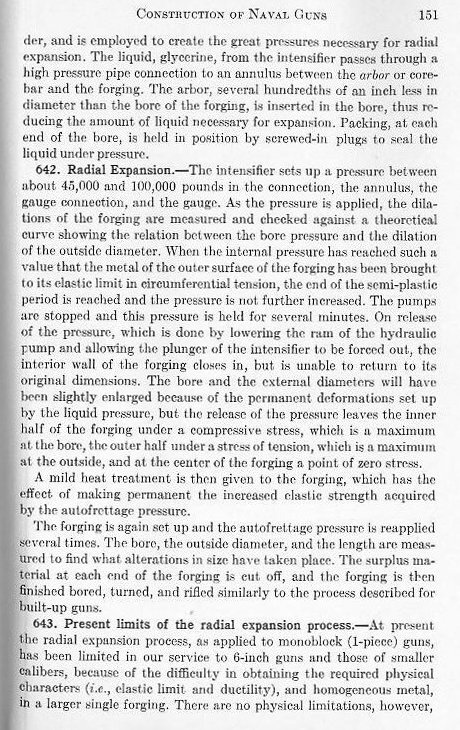 Naval Ordnance 1937, Chapter VI: Construction of Naval Guns — p. 151
