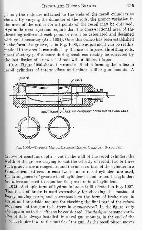 Naval Ordnance 1937, Chapter X: Recoil and Recoil Brakes — p. 245