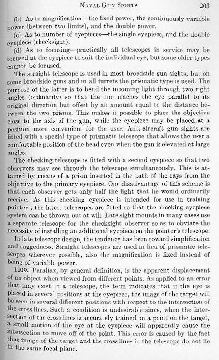 Naval Ordnance 1937, Chapter XI: Naval Gun Sights — p. 263