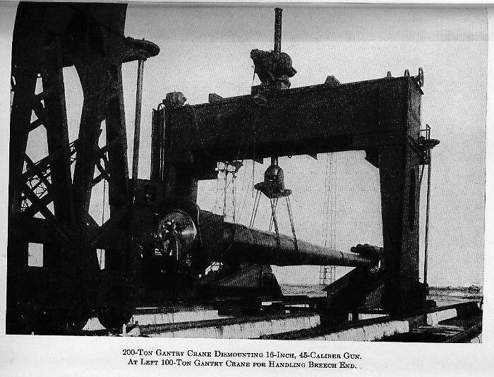 Plate IV &mdash; Gantry cranes at the main battery, Naval Proving Ground