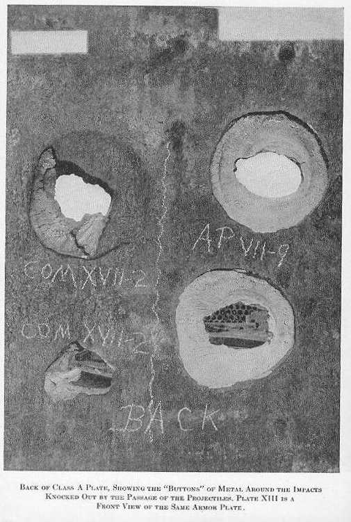 Plate XII &mdash; Armor plate test result at the Naval Proving Ground