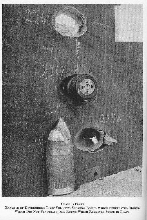 Plate XIV &mdash; Class B armor plate test at the Naval Proving Ground