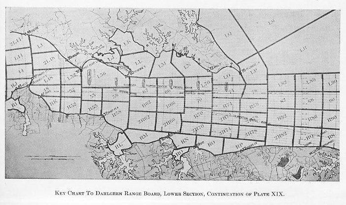 Plate XX &mdash; Aerial view of the Dahlgren proving ground range along the Potomac River